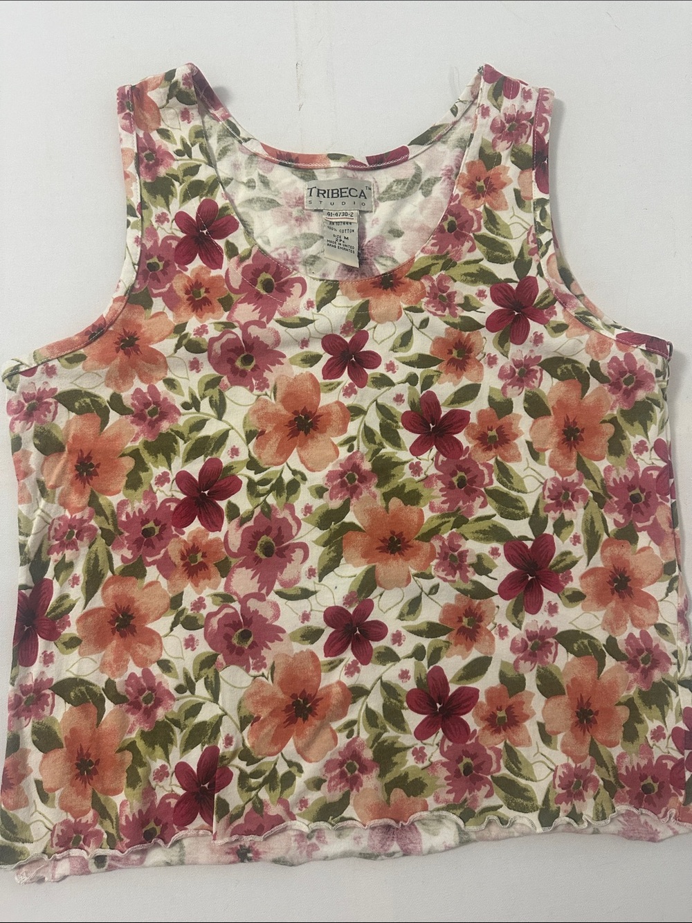 Tribeca Floral Tank Top - Pink & Peach